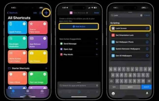 涿鹿苹果14锁屏维修店分享iPhone14升级iOS16.4后如何创建锁屏快捷方式 