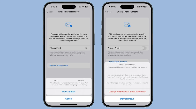 涿鹿苹果手机维修分享苹果 iOS 18.1 支持设置“主要”邮箱地址并更改 iCloud 邮箱 